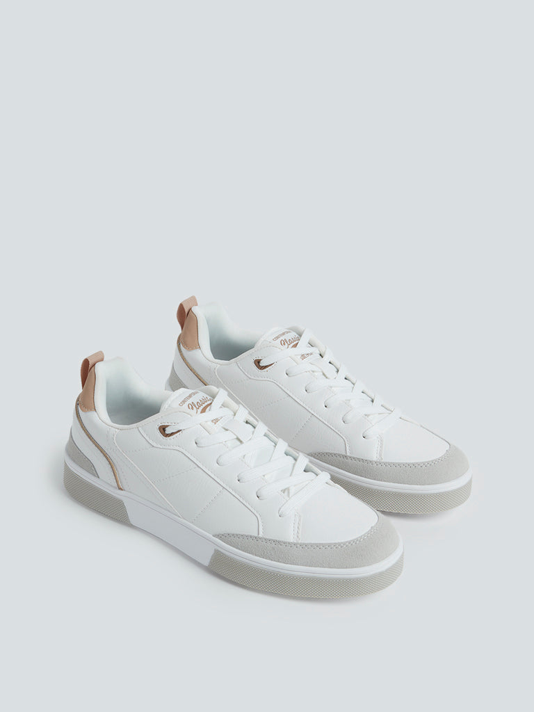 Soleplay White Lace-Up Sneakers